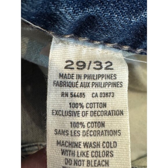 American Eagle Womens Distressed Bootcut Jeans Size 29/32 Blue Cotton - Picture 3 of 5